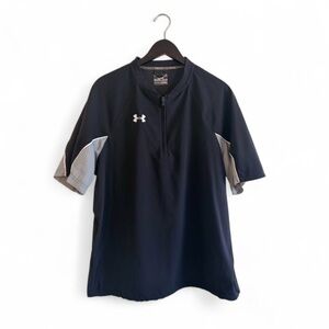 Under Armour AllSeasonGear Men's M Black Gray Lightweight 1/4 Zip Loose Fit Top